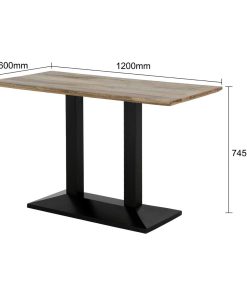 Bolero Loft Rectangle Dining Table with Wooden Top (JE894)