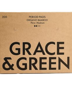 Grace and Green Organic Bamboo Period Pads Medium 200 Pack (JN487)
