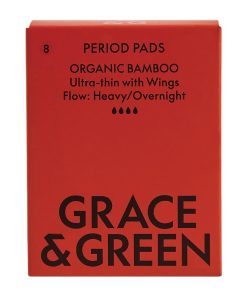 Grace and Green Organic Bamboo Period Pads Heavy 8 Pack (JN488)