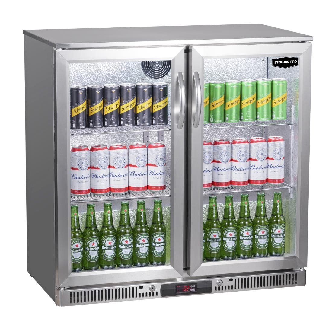 Sterling Pro Green SP2LO-OUT-STS Double Door Stainless Steel Outdoor Bottle Cooler (JP015)
