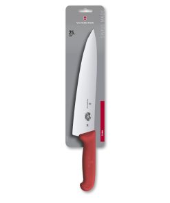 Victorinox Fibrox Straight Chefs Knife Red 25cm (JP287)
