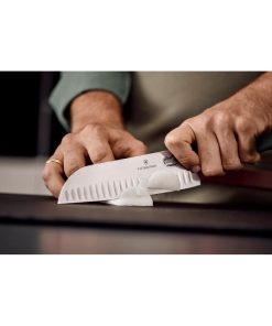 Victorinox Fibrox Fluted Santoku Knife Black 17cm (JP295)