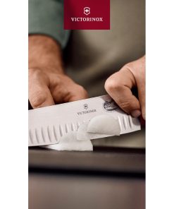 Victorinox Fibrox Fluted Santoku Knife Black 17cm (JP295)