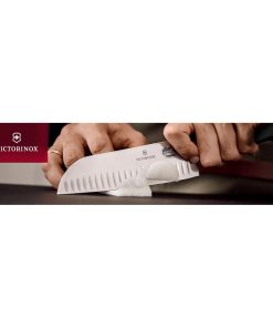 Victorinox Fibrox Fluted Santoku Knife Black 17cm (JP295)