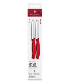 Victorinox Swiss Classic Tomato and Table Knife Red 11cm 2 Pack (JP298)