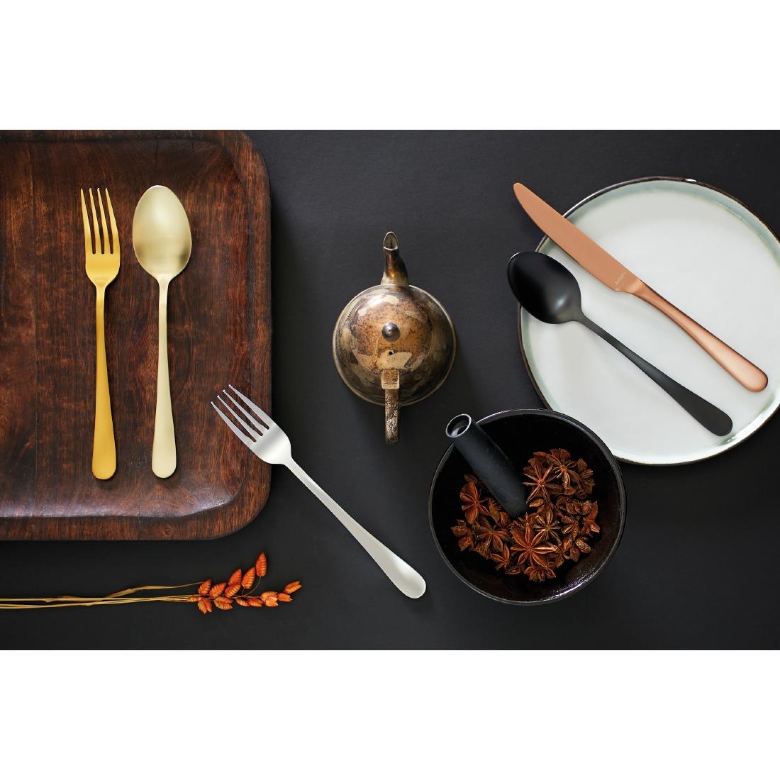 Amefa Austin Espresso Spoons Black PVD 12 Pack (JP433)