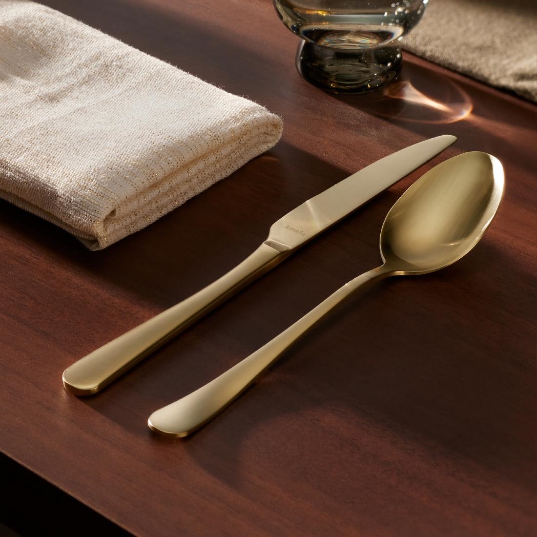 Amefa Austin Espresso Spoons Champagne PVD 12 Pack (JP439)