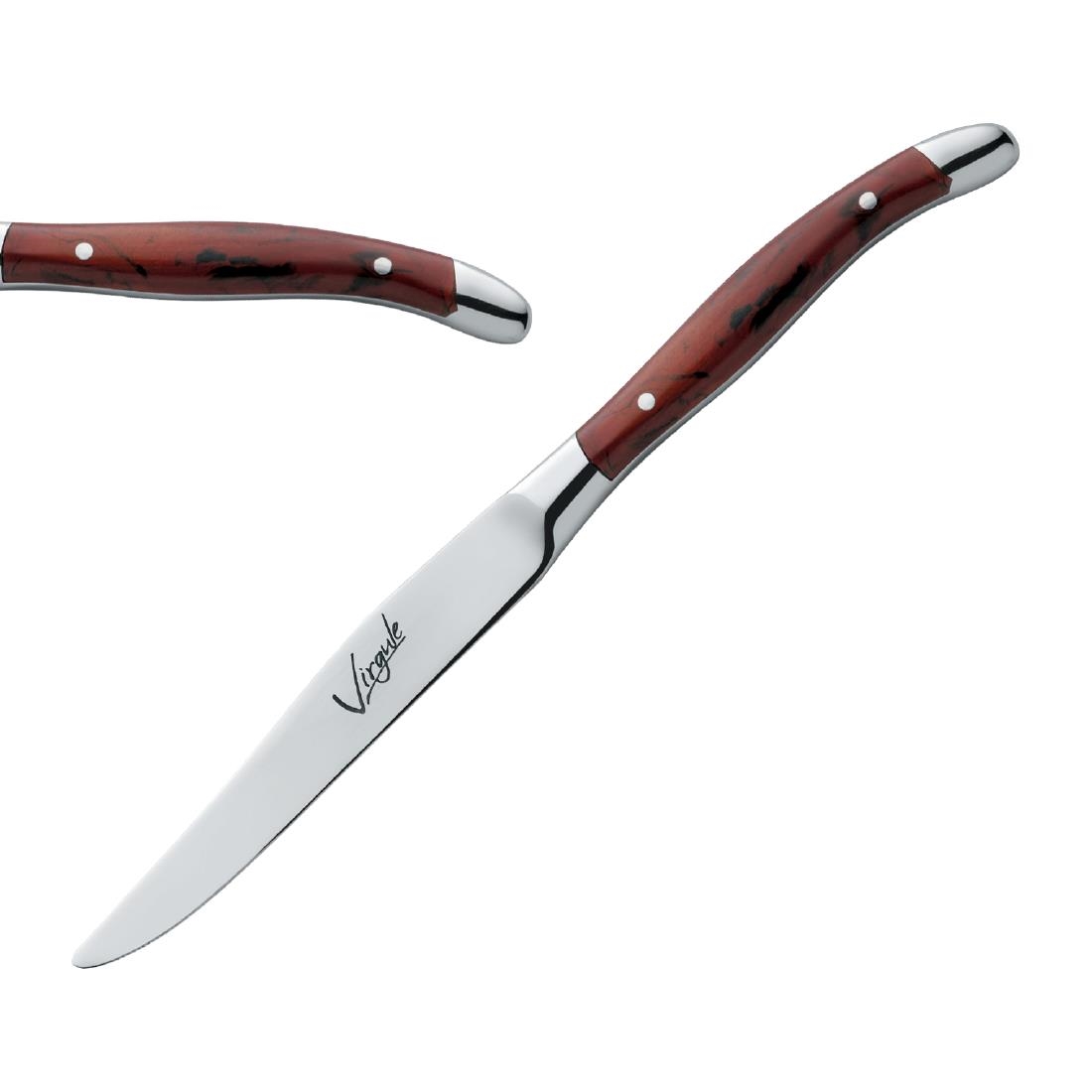 Amefa Virgule Steak Knives Brown 12 Pack (JP497)