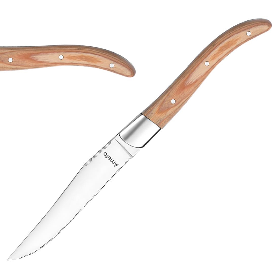 Amefa Royal Steak Knives Light Wood 6 Pack (JP499)