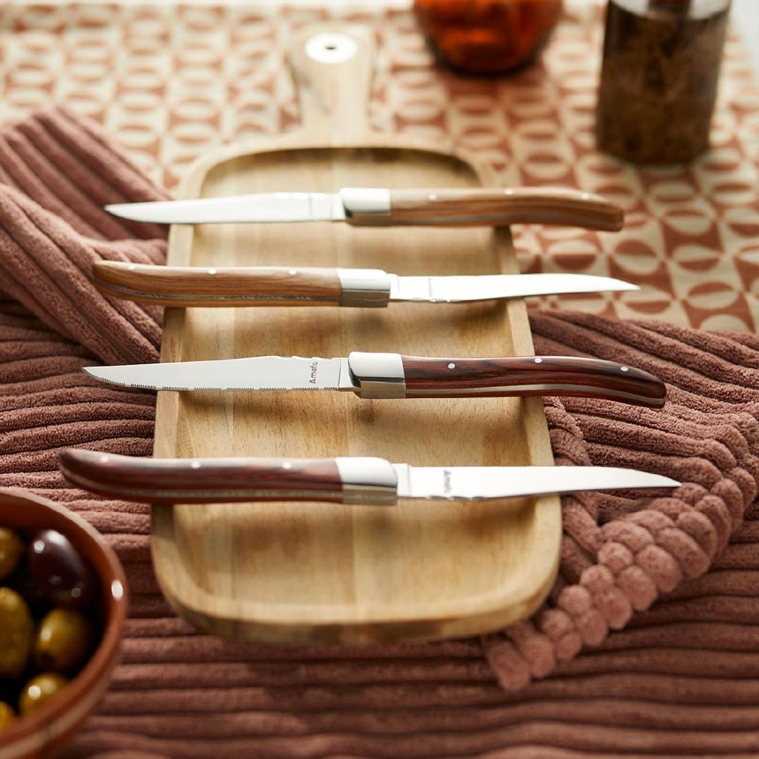 Amefa Royal Steak Knives Light Wood 6 Pack (JP499)