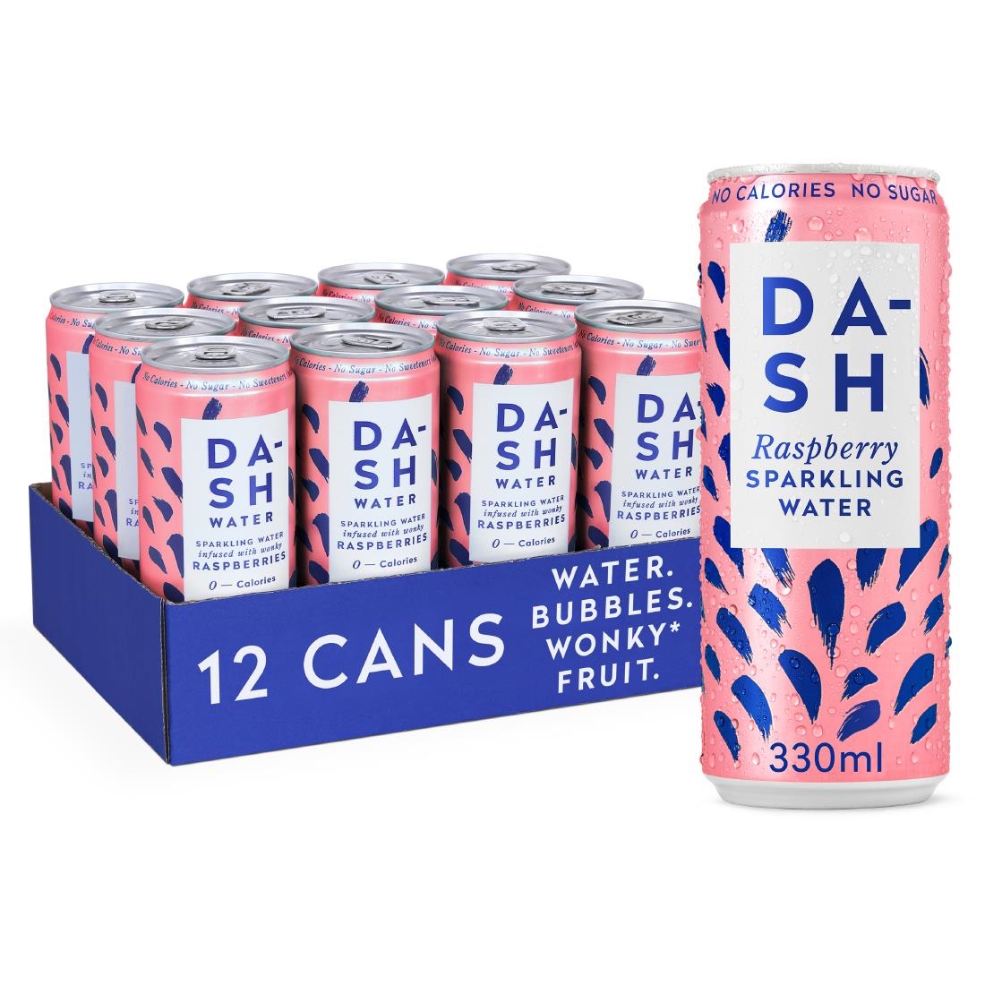 DASH Raspberry Sparkling Water 330ml 12 Pack (KA777)