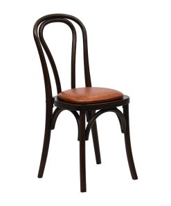 Hoop Back Dining Chairs Dark Walnut with Bison Tan Seat 2 Pack (HX822)