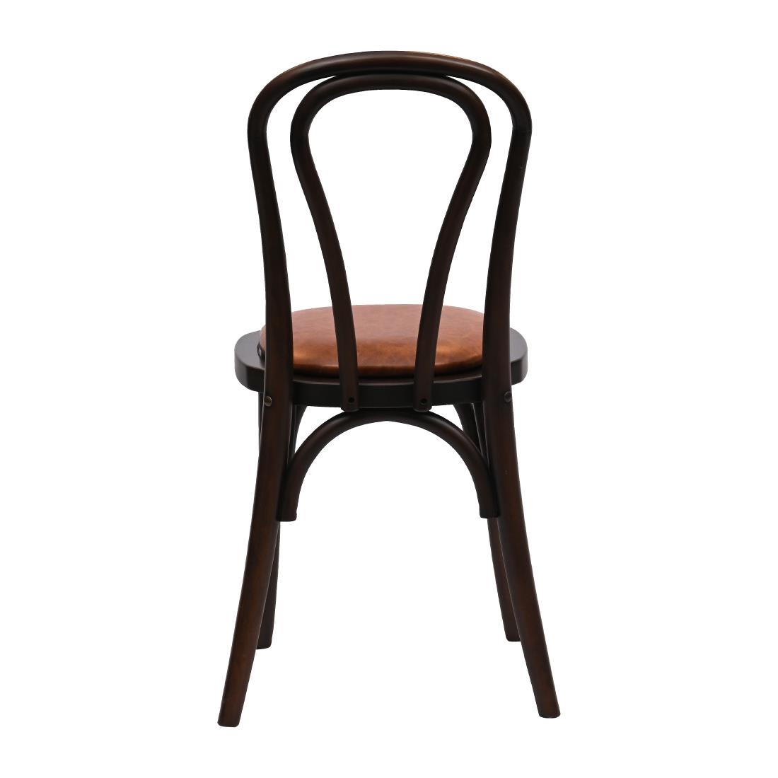 Hoop Back Dining Chairs Dark Walnut with Bison Tan Seat 2 Pack (HX822)