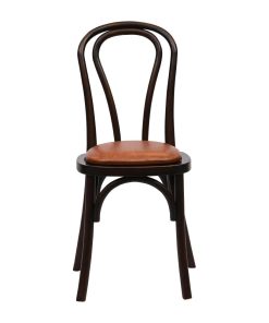 Hoop Back Dining Chairs Dark Walnut with Bison Tan Seat 2 Pack (HX822)