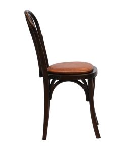 Hoop Back Dining Chairs Dark Walnut with Bison Tan Seat 2 Pack (HX822)