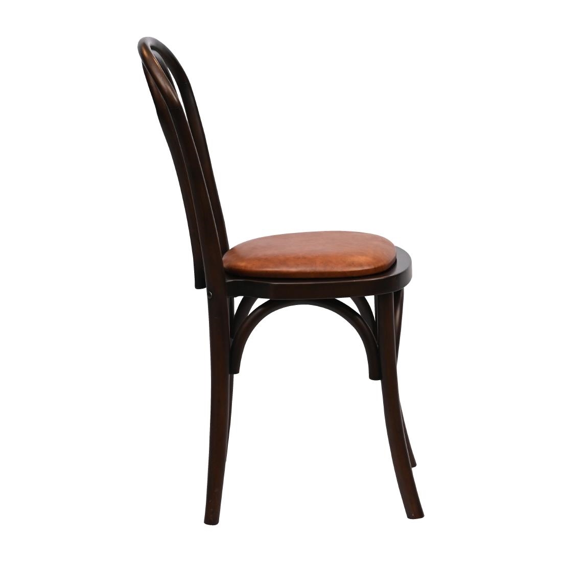 Hoop Back Dining Chairs Dark Walnut with Bison Tan Seat 2 Pack (HX822)