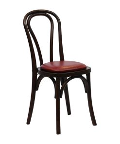 Hoop Back Dining Chairs Dark Walnut with Bison Bordeaux Seat 2 Pack (HX823)