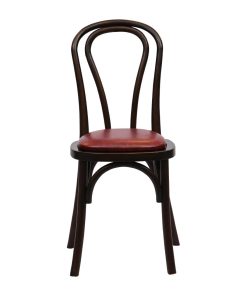 Hoop Back Dining Chairs Dark Walnut with Bison Bordeaux Seat 2 Pack (HX823)