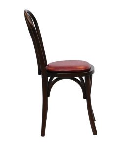 Hoop Back Dining Chairs Dark Walnut with Bison Bordeaux Seat 2 Pack (HX823)