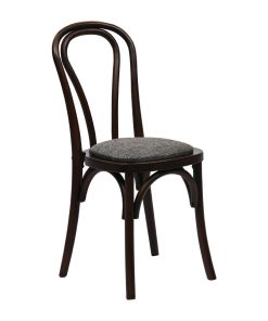 Hoop Back Dining Chairs Dark Walnut with Shetland Smoke Seat 2 Pack (HX825)