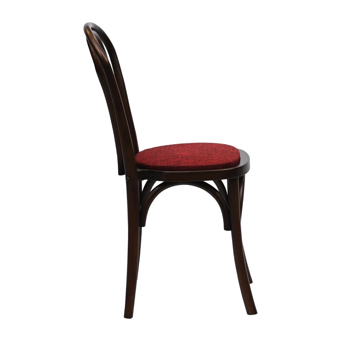 Hoop Back Dining Chairs Dark Walnut with Shetland Scarlett Seat 2 Pack (HX827)