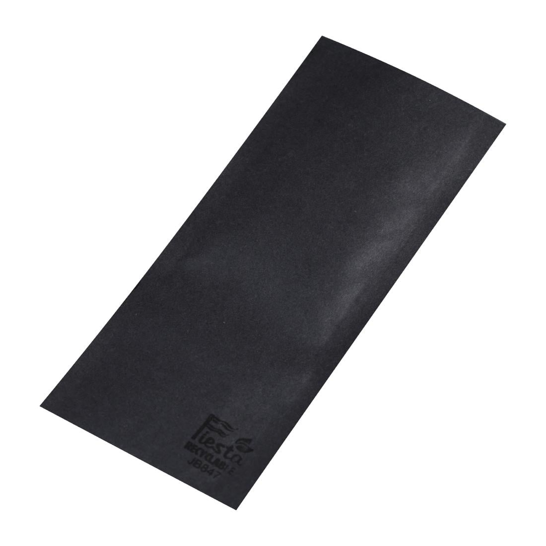 Fiesta Recyclable Paper Cutlery Pouches Black 250 Pack (JB847)