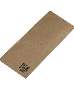 Fiesta Recyclable Paper Cutlery Pouches Kraft 250 Pack (JB848)