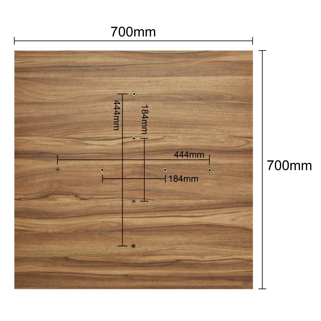 Bolero Beaufort Pre-Drilled Square Table Top 700mm (JK352)