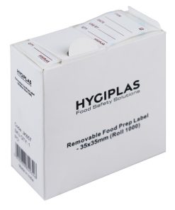 Hygiplas Removable Food Prep Labels 35x35mm 1000 Pack (JK657)