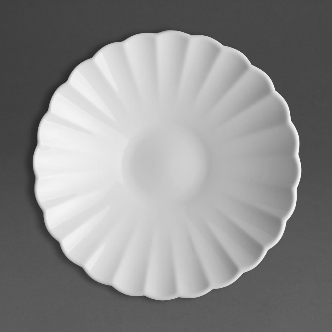 Olympia Bloom Scalloped Pasta Bowls White 260mm 4 Pack (JK876)