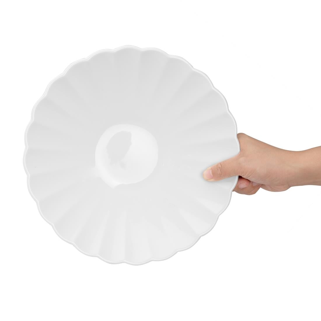 Olympia Bloom Scalloped Pasta Bowls White 260mm 4 Pack (JK876)