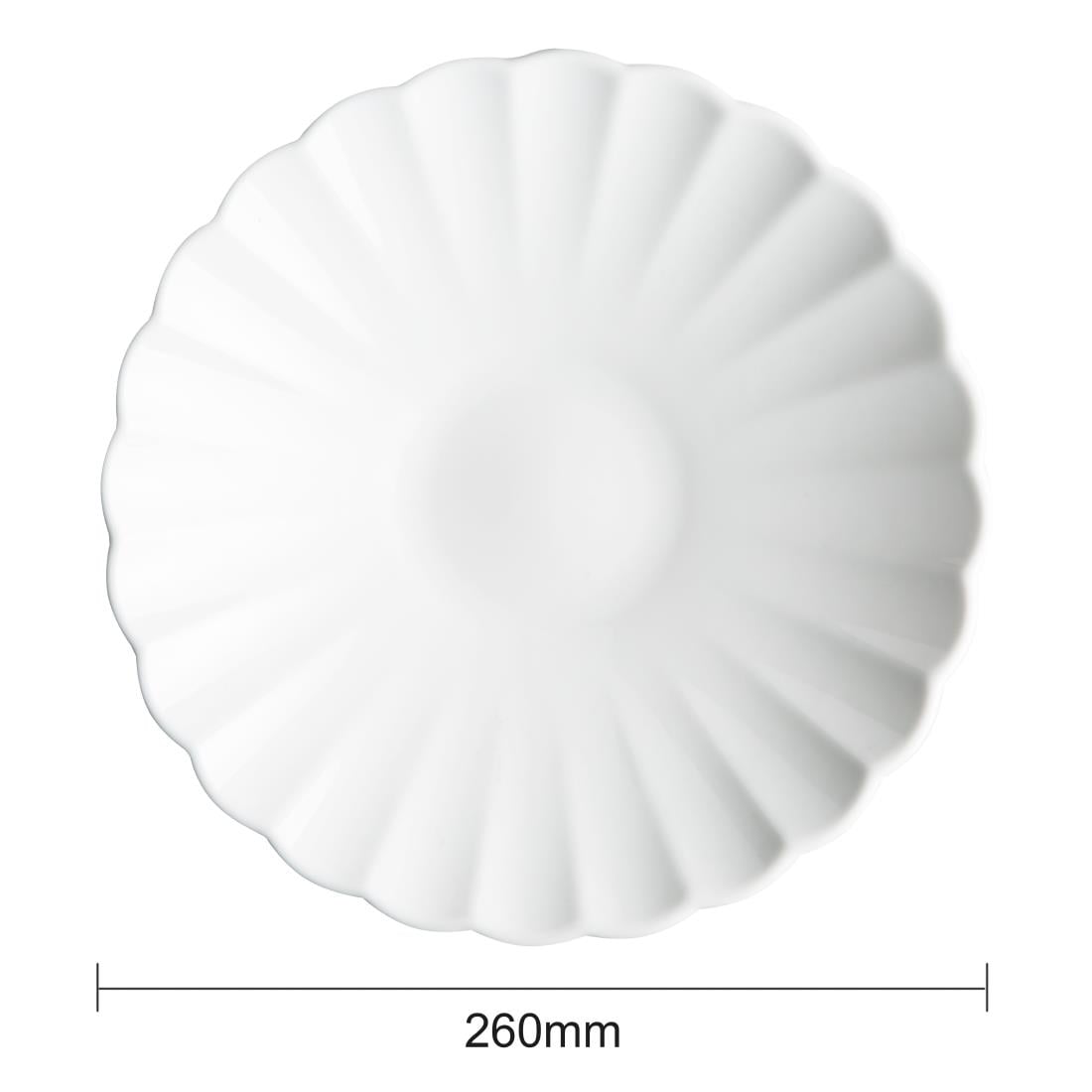 Olympia Bloom Scalloped Pasta Bowls White 260mm 4 Pack (JK876)