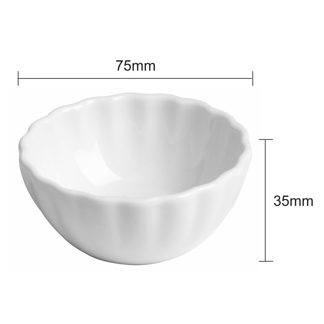 Olympia Bloom Scalloped Dipping Dishes White 75mm 12 Pack (JK877)