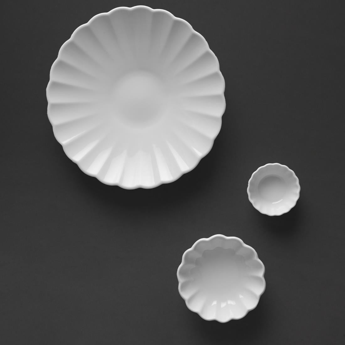 Olympia Bloom Scalloped Dipping Dishes White 75mm 12 Pack (JK877)