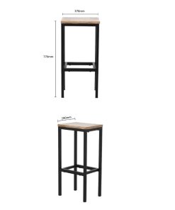 Bolero Jackson Mango Wood Console Bar Stools 3 Pack (JK886)