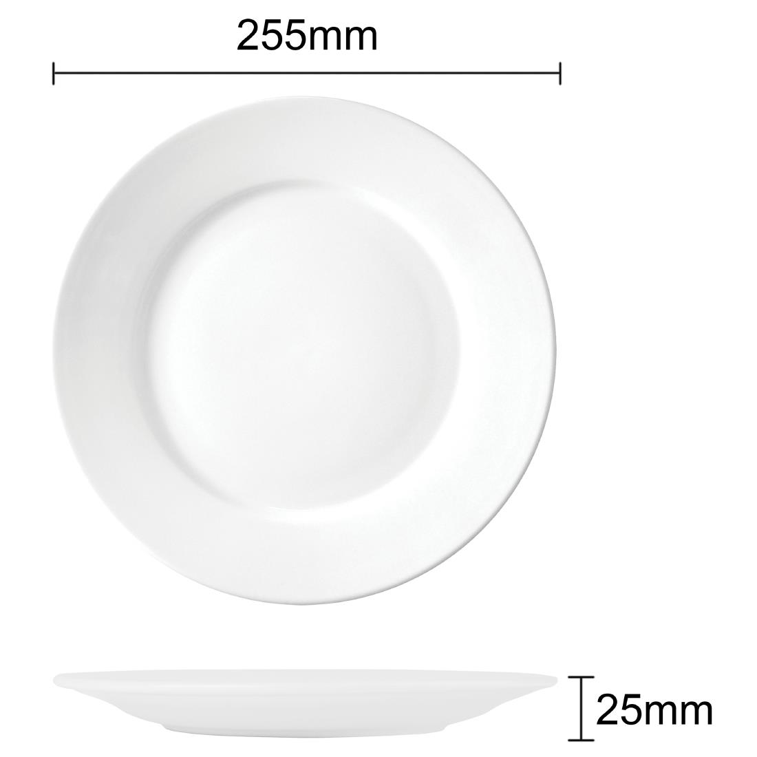 Olympia Athena Wide Rimmed Plates 254mm 4 Pack (JN387)