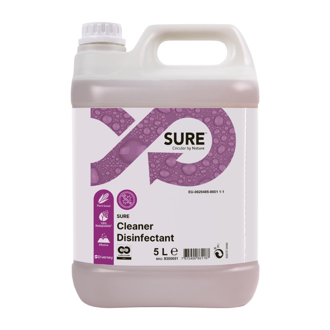 Diversey SURE Cleaner Disinfectant Concentrate 5Ltr (JN598)