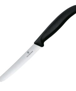 Victorinox Swiss Classic Tomato and Table Knife Wavy Black 11cm 6 Pack (JP111)