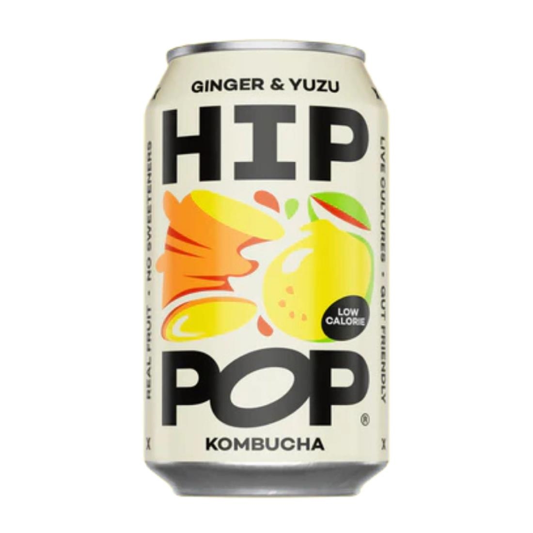 Hip Pop Kombucha Ginger and Yuzu 330ml 12 Pack (KA908)