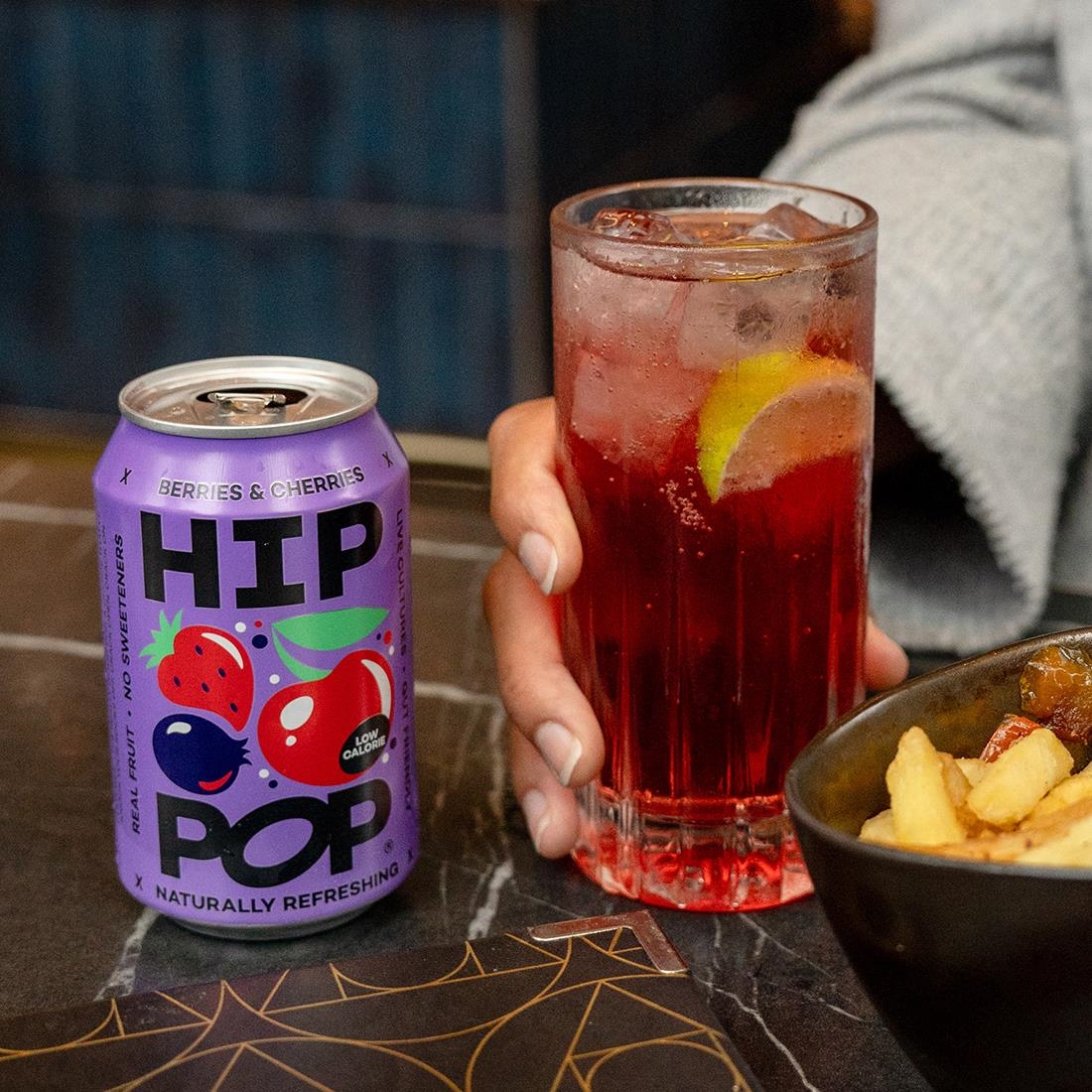 Hip Pop Living Soda Berries and Cherries 330ml 12 Pack (KA914)