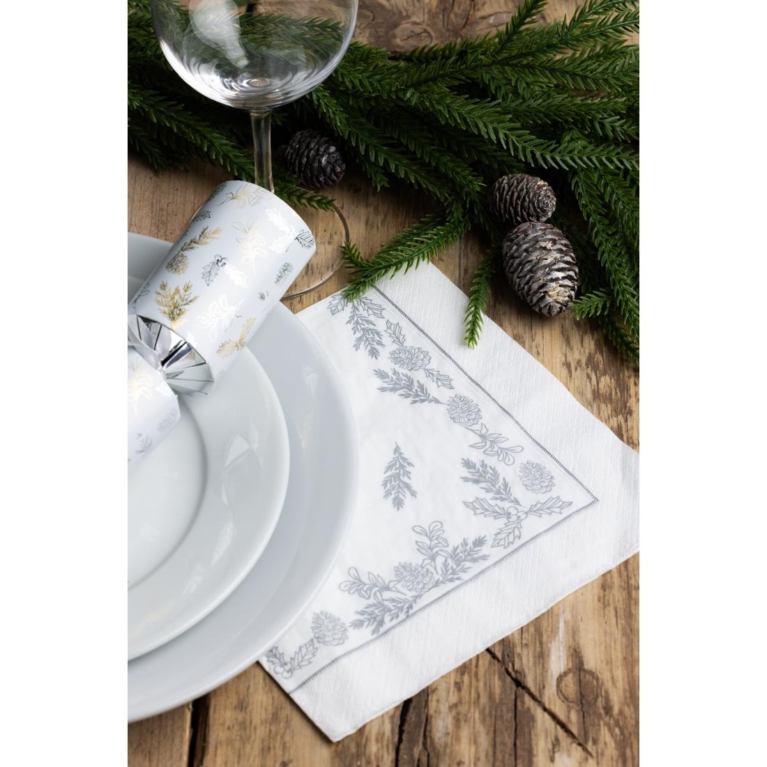 Swantex Aspen Festive 3ply Dinner Napkins 400x400mm 600 Pack (JP155)