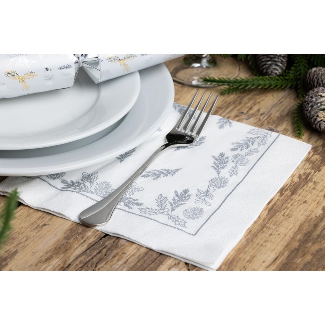 Swantex Aspen Festive 3ply Dinner Napkins 400x400mm 600 Pack (JP155)