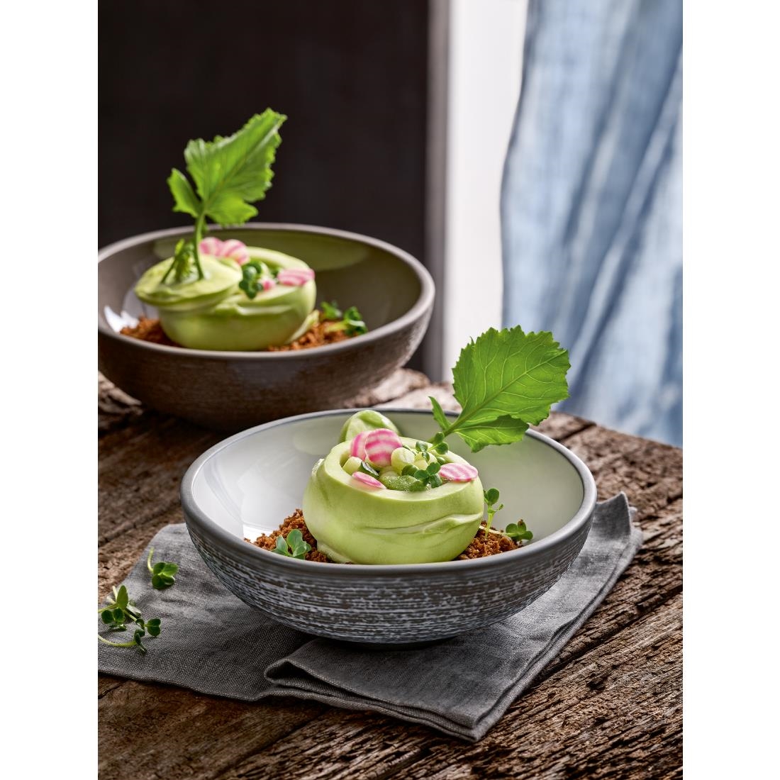 Bauscher ReNew Relief Taupe Bowls 140mm 6 Pack (JA777)