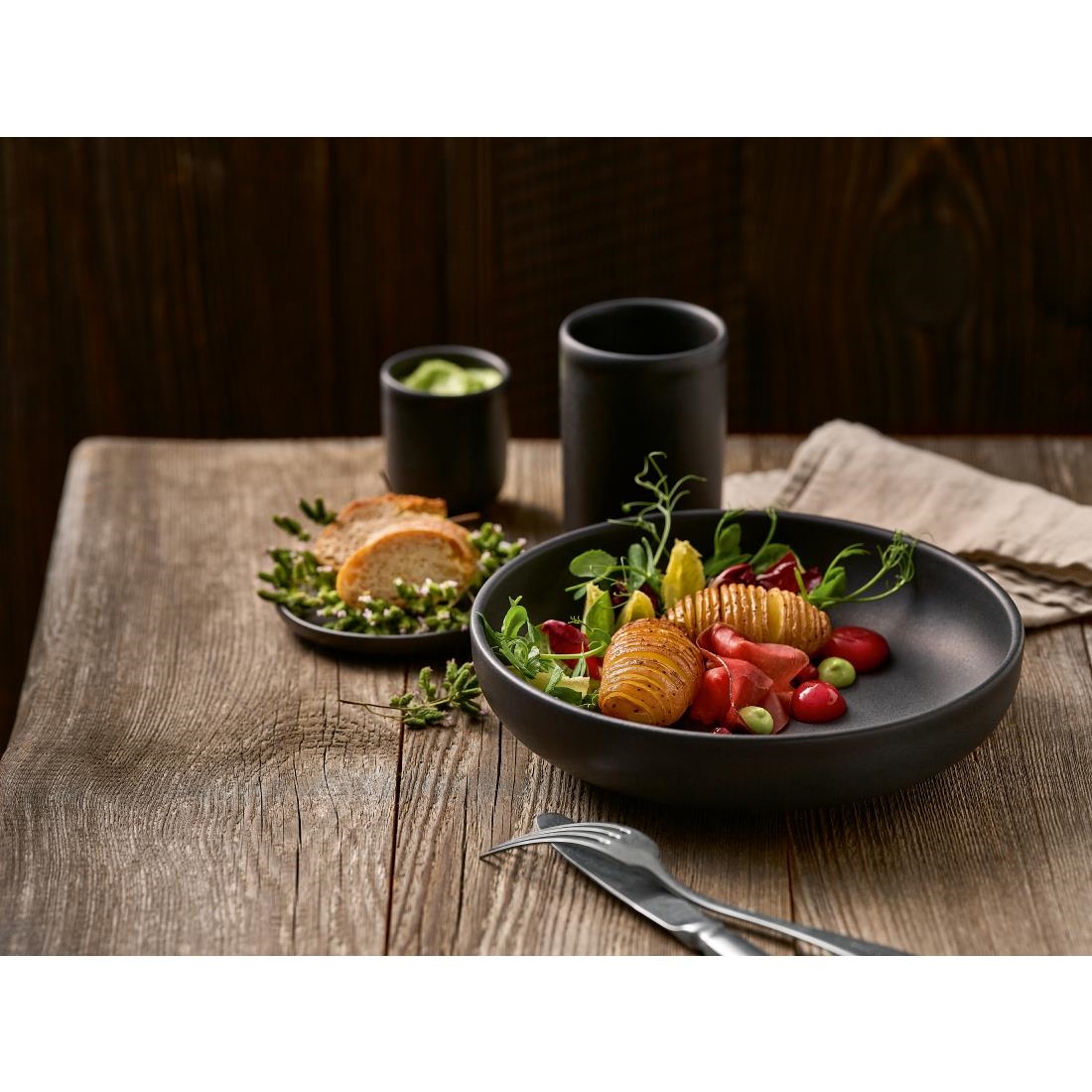 Bauscher Elements Black Saucers 120mm 6 Pack (JA792)