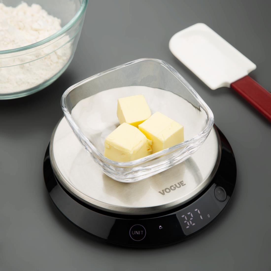 Vogue Digital Round Scale Black 5kg (JM629)