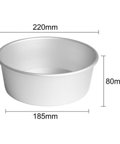 Vogue Aluminium Cake Tin with Removable Base 220mm (JM811)