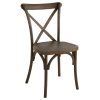 Bolero Manhattan Cross Back Chairs Chestnut Wood Effect 4 Pack (JN380)