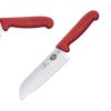 Victorinox Fibrox Santoku Knife Fluted Red 17cm (JP288)
