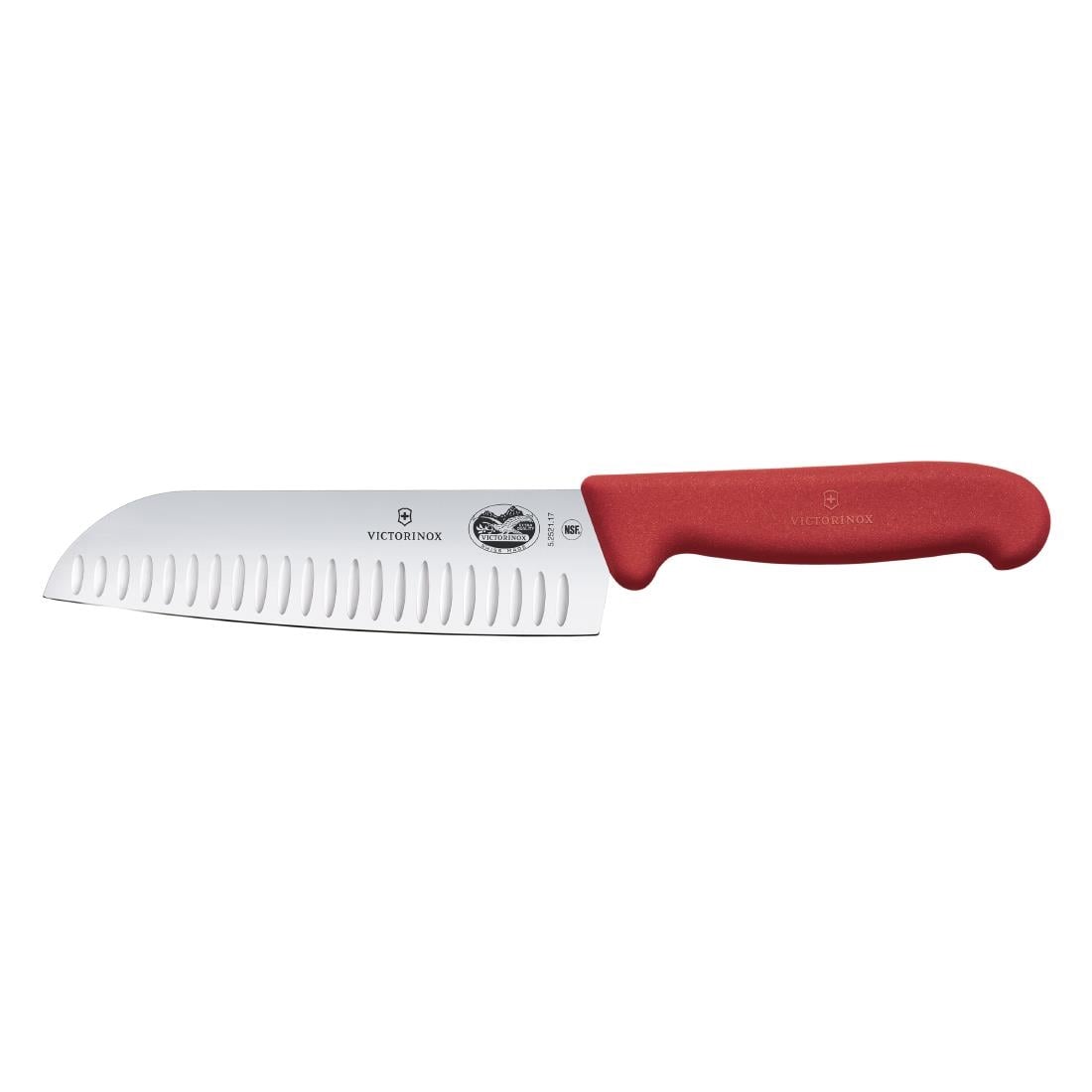 Victorinox Fibrox Santoku Knife Fluted Red 17cm (JP288)