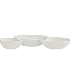 Rene Ozorio White Album 3 Compartment Gourmet Sauce Dishes 200ml 12 Pack (VV4757)